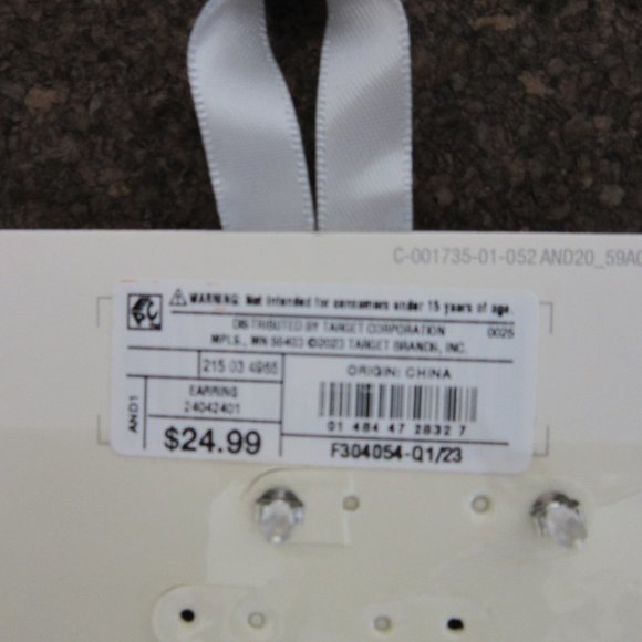 a new day Stud Earrings Sterling Silver Cubic Zirconia Square Cut Stones 2 Pairs - Picture 4 of 6